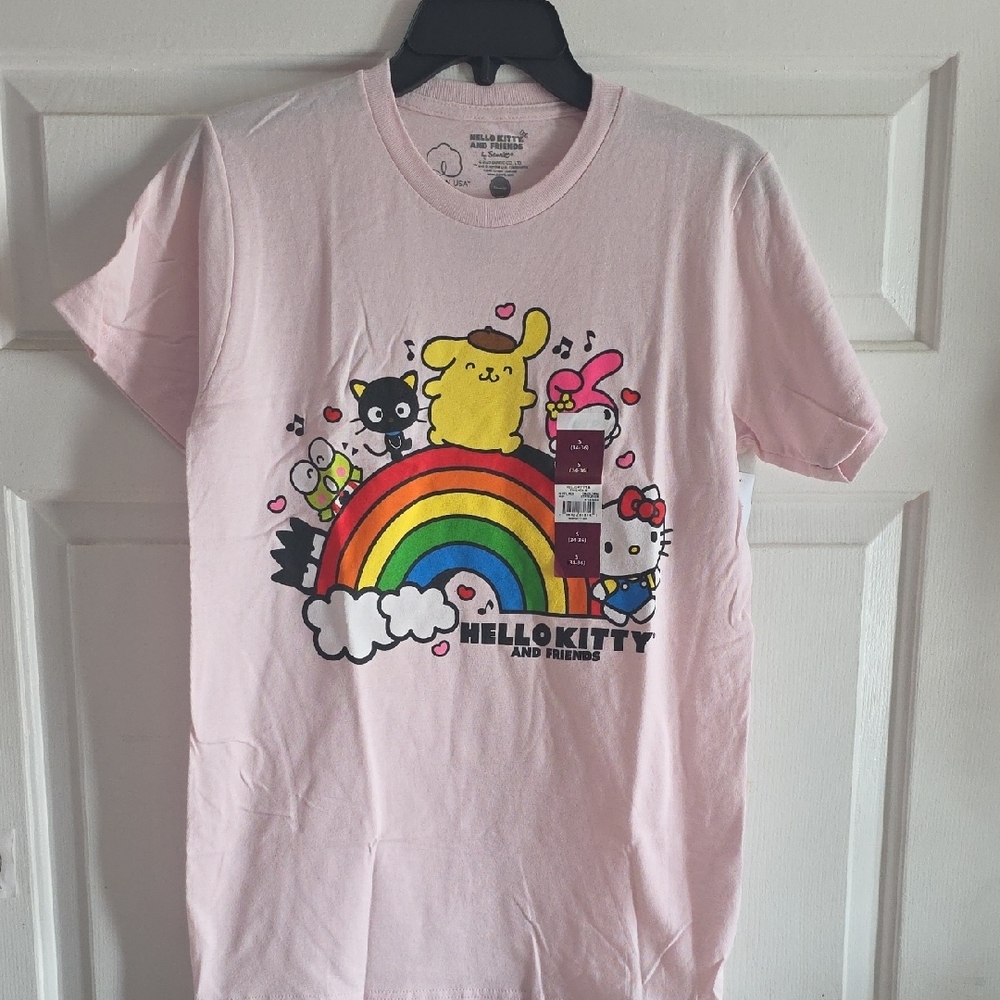 Sanrio Hello Kitty & Friends Pink Graphic T-Shirt, Women's Small, NWT.